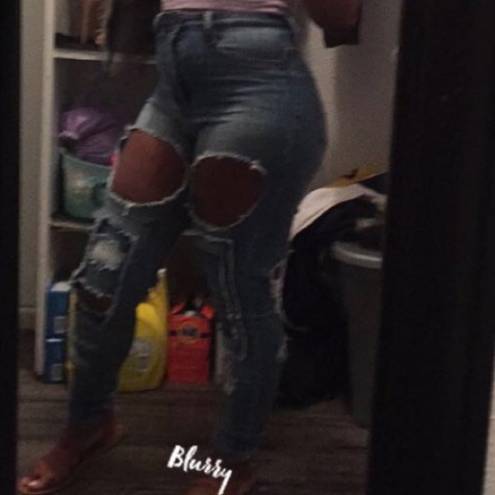 Fashion Nova Denim Ripped High Waist Jeans